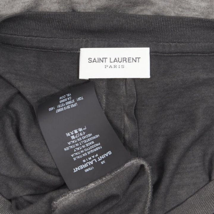 SAINT LAURENT Hedi Slimane 2015 grey washed chest pocket oversized tshirt XS