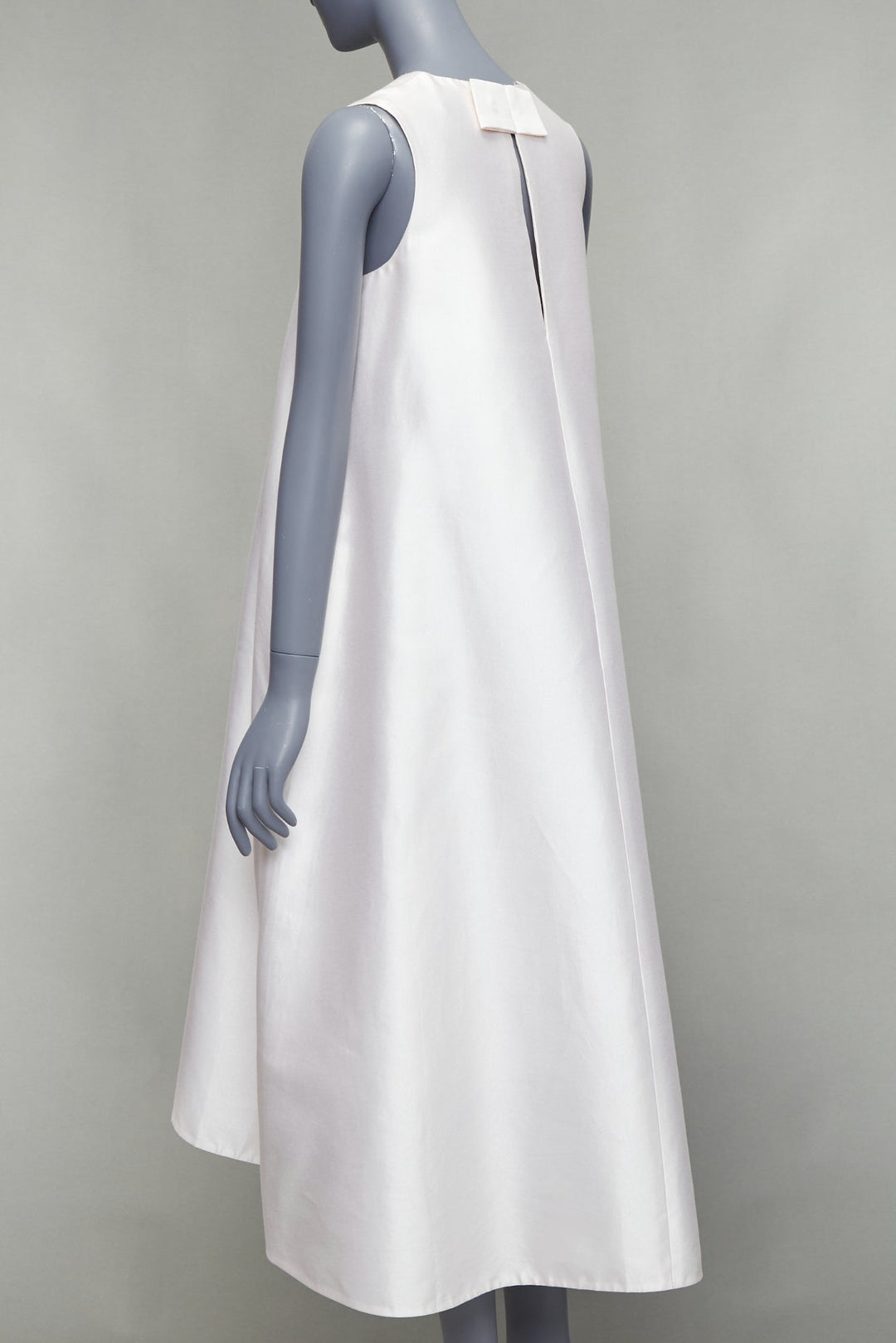 MELITTA BAUMEISTER 2019 cream silk cotton bow back midi tent dress US0 XS