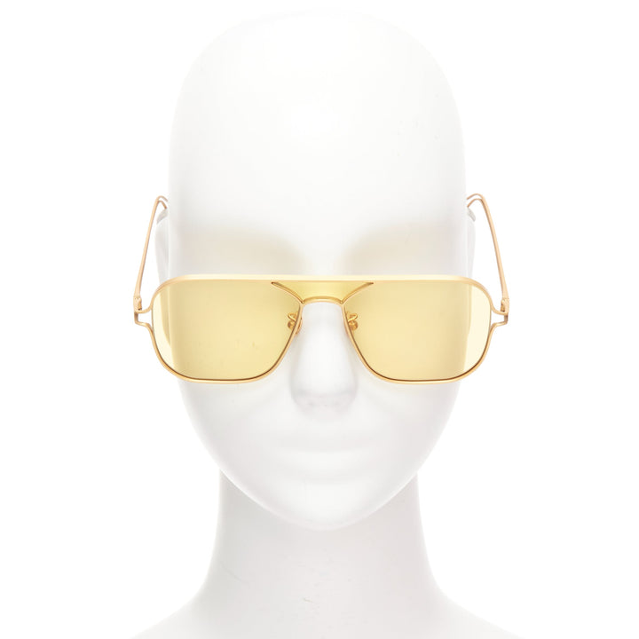 PROJEKT PRODUKT Regina Pyo RP-09 yellow gold matte square aviator sunglasses