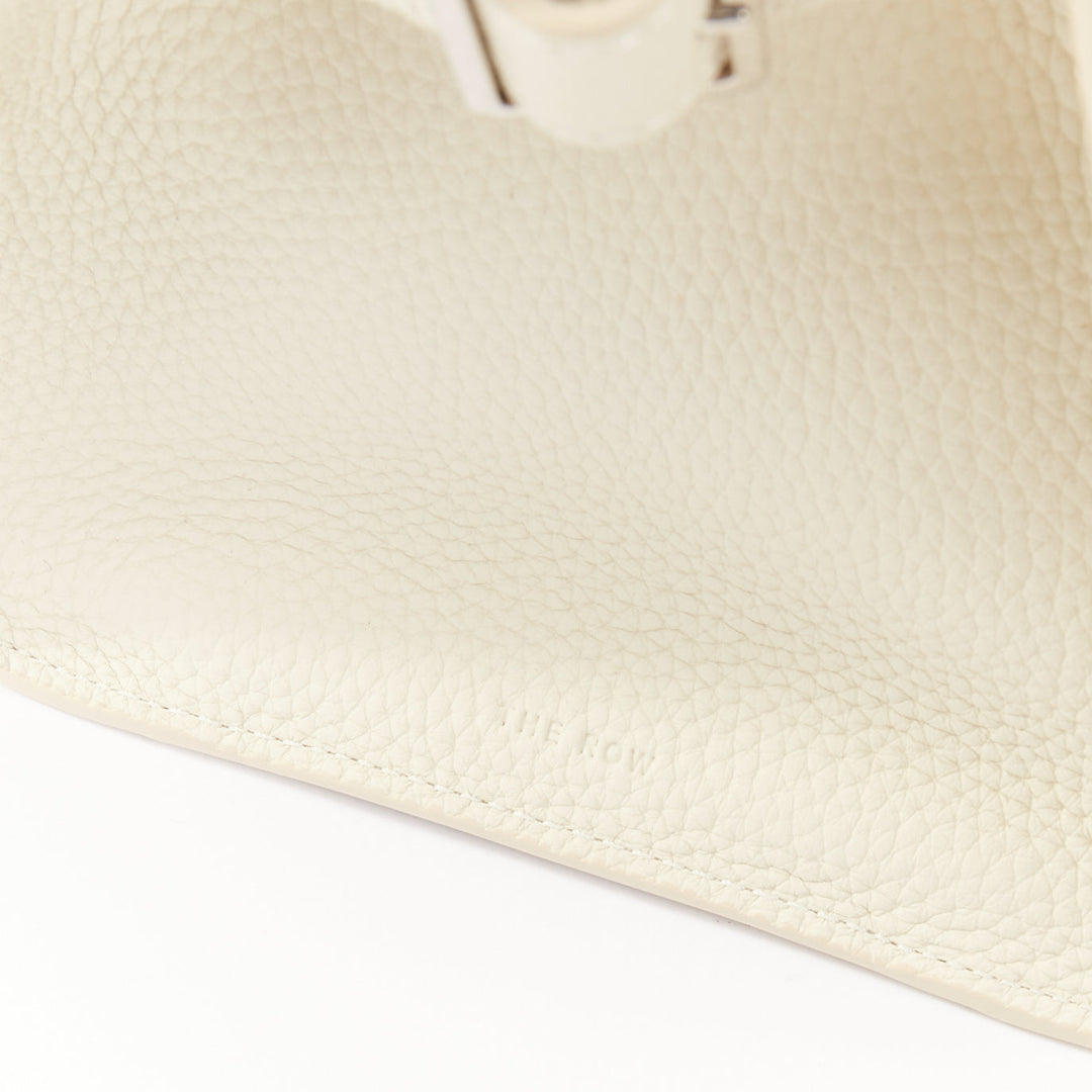 THE ROW 2024 Margaux Shoulder 12 ecru grained calfskin leather tote bag