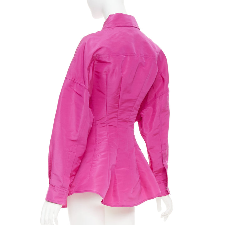 VALENTINO Pier Paolo Piccioili 2022 silk moire PP Pink silk shirt dress IT38 XS