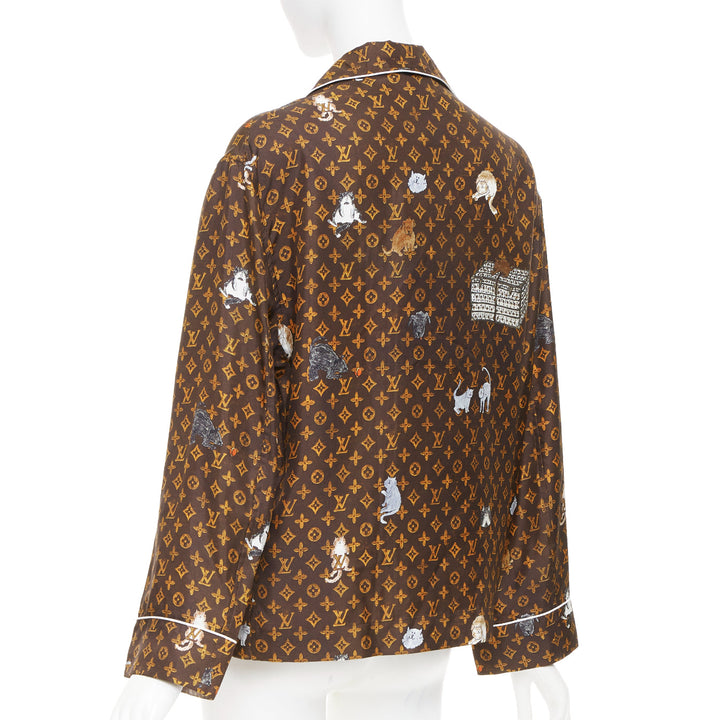 rare  LOUIS VUITTON 2019 Runway Grace Coddington Catogram Monogram top FR36 XS
