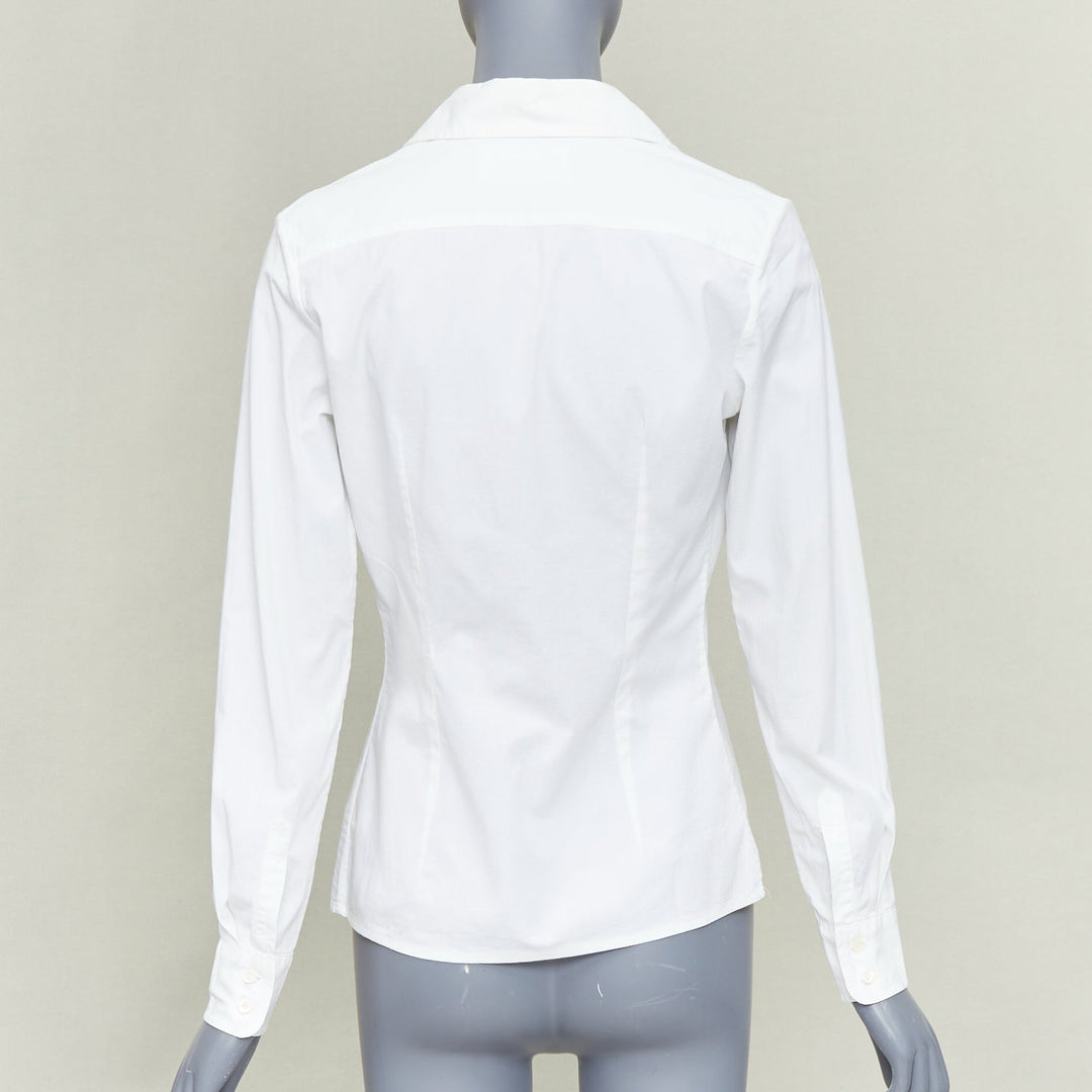 MAISON MARGIELA Vintage white nude sheer panel deconstructed shirt blouse IT42 M