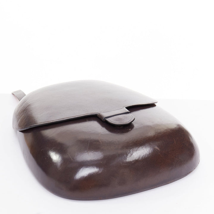 LEMAIRE Il BUSSETTO Small Cartridge brown leather structured crossbody bag