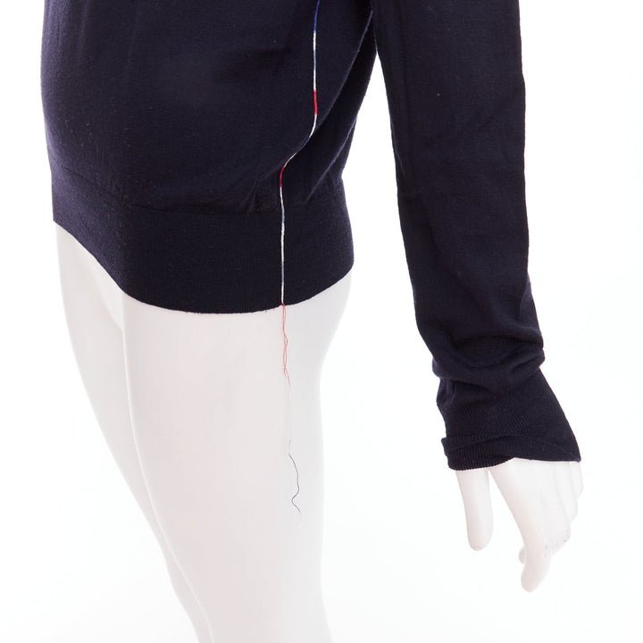 OLD CELINE Phoebe Philo navy multicolor yarns anagram logo sweater