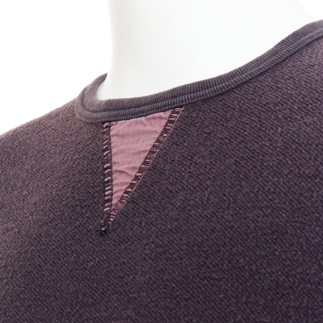 NVY Nick Wooster United Arrow Reversed purple textured inside out wash sweater S
