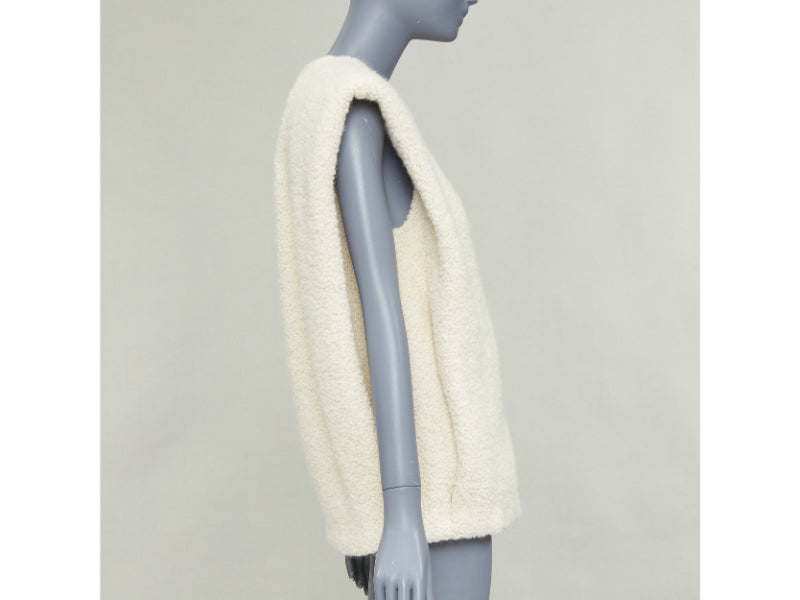 ISABEL MARANT Gwendalia cream wool boucle boxy vest gilet FR34 XS