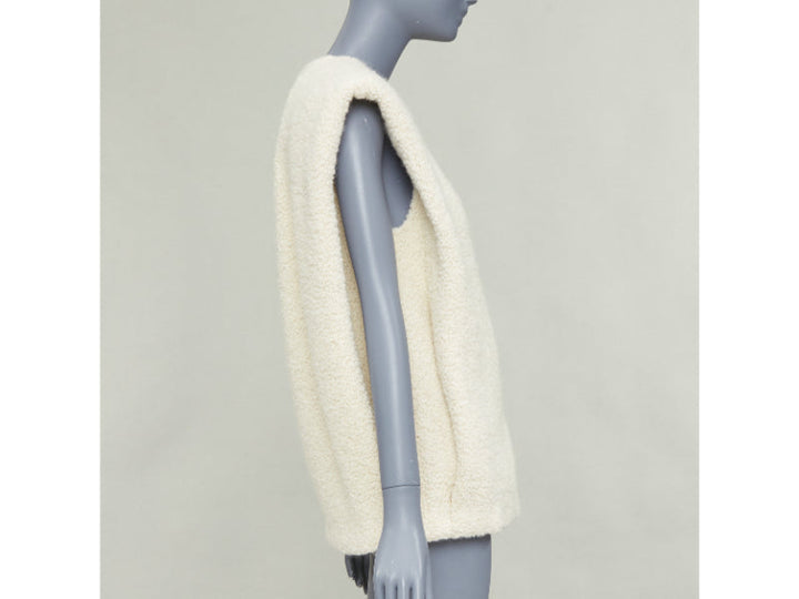 ISABEL MARANT Gwendalia cream wool boucle boxy vest gilet FR34 XS