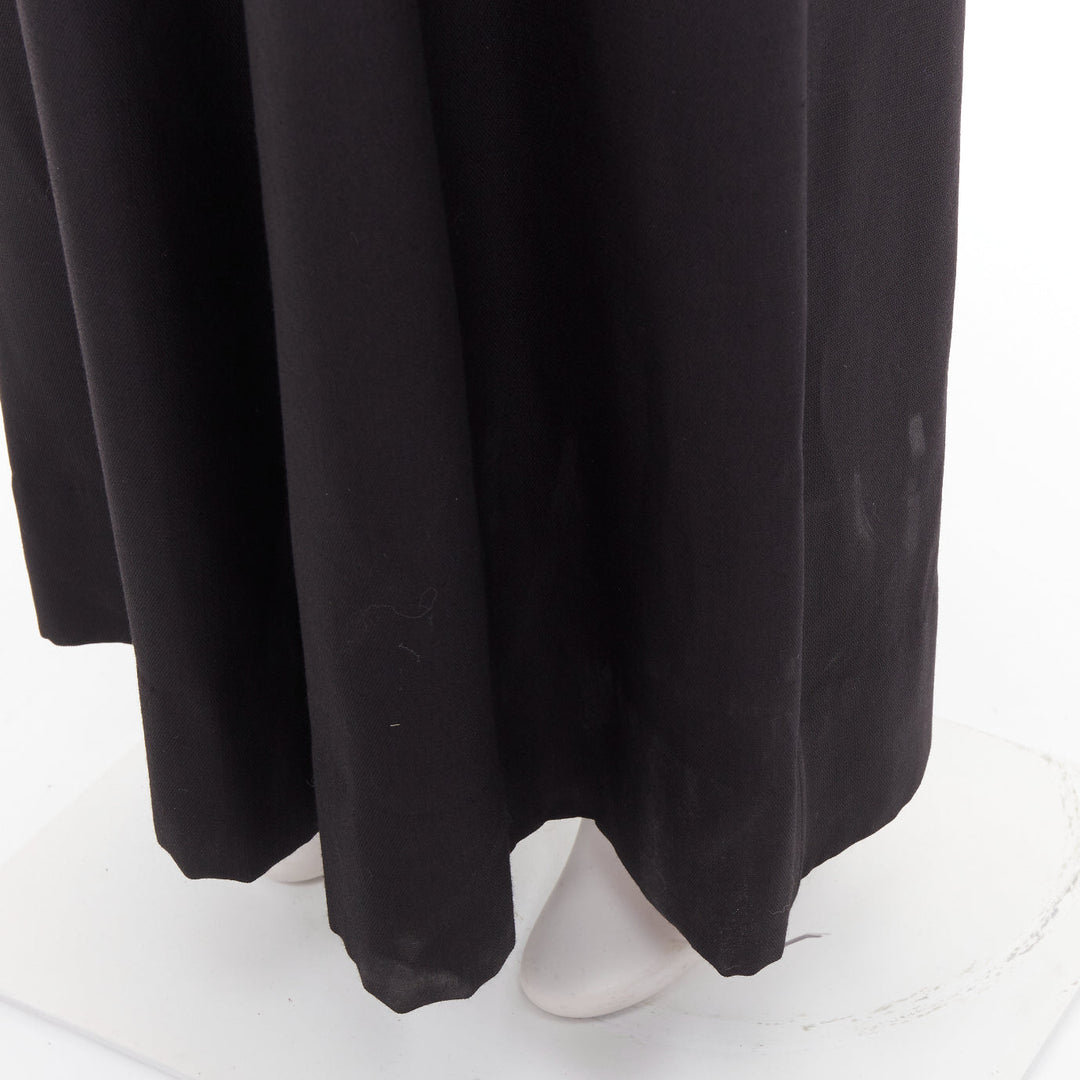 ALEXANDRE VAUTHIER COUTURE black crystal pave brooch strapless wide leg jumpsuit