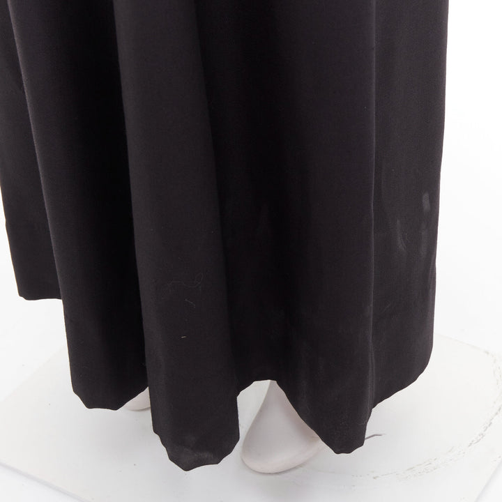 ALEXANDRE VAUTHIER COUTURE black crystal pave brooch strapless wide leg jumpsuit