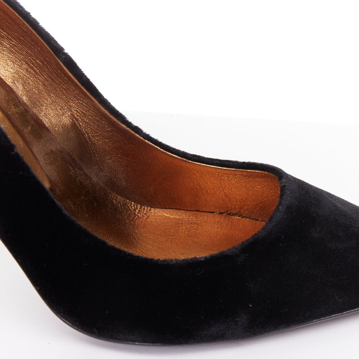 ROGER VIVIER 2018 Decollete Sexy black velvet bronze heel pigalle  pump EU38