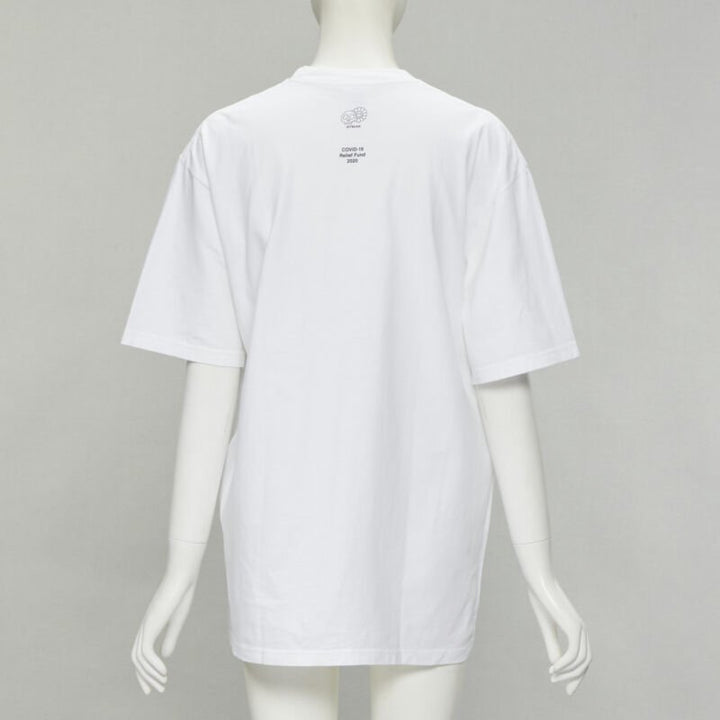 SUPREME Murakami Relief Fund floral box logo white cotton tshirt M