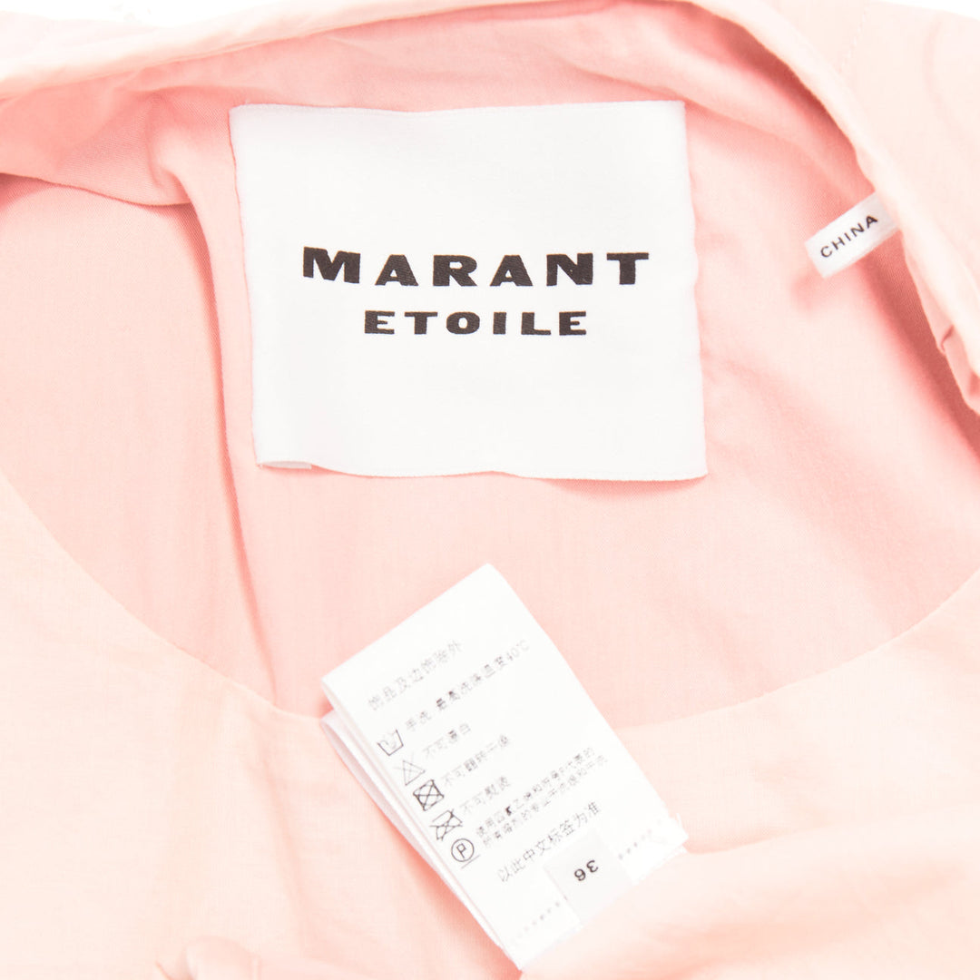 ISABEL MARANT Etoile Gretel light pink recycled cotton peplum padded coat FR36 S