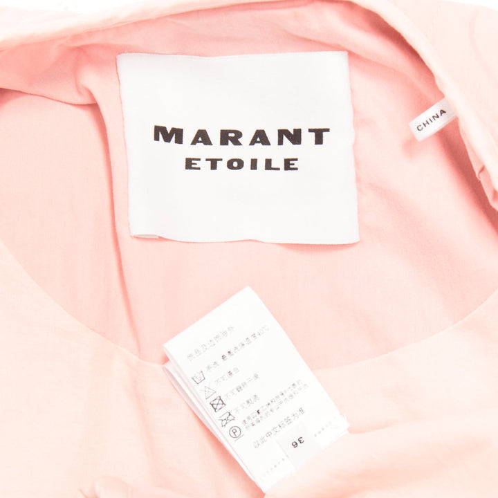 ISABEL MARANT Etoile Gretel light pink recycled cotton peplum padded coat FR36 S