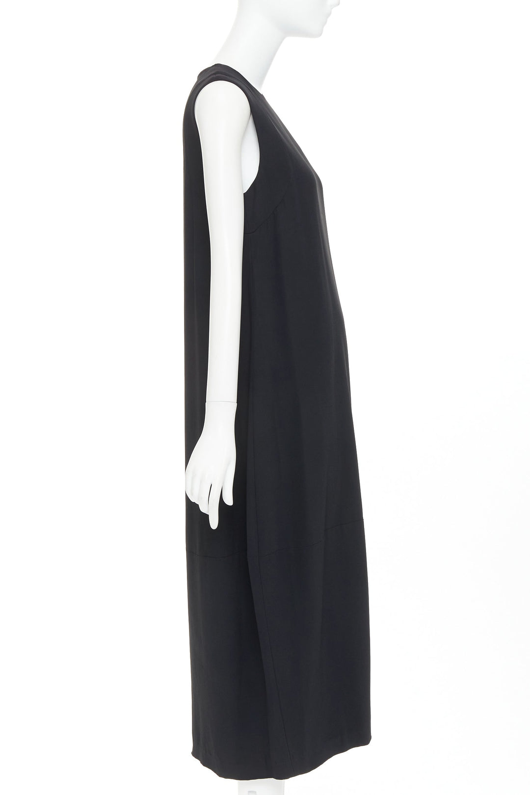 FFORME Martha Trapeze black viscose crew sleeveless panelled midi tent dress M