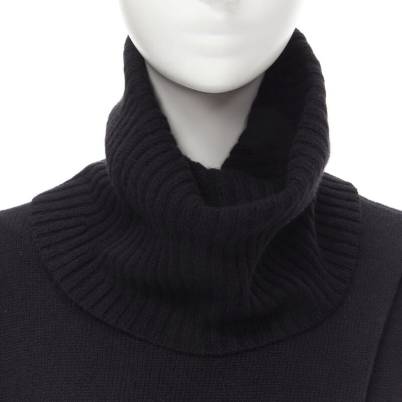 THE ROW Kirsi 100% cashmere black split front turtleneck sweater tunic S