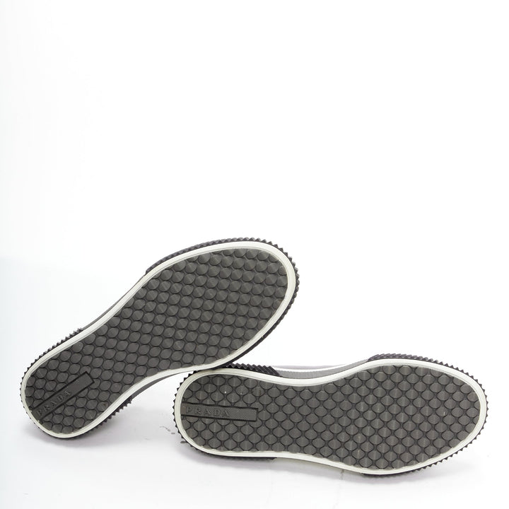 PRADA Stratus black grey suede leather low top sneakers UK5.5 EU39.5