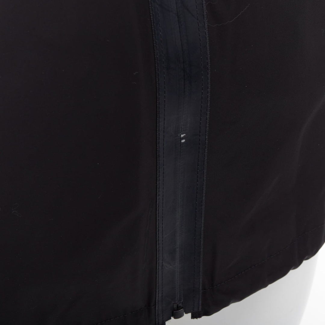 BURBERRY black nylon logo trim hooded windbreaker jacket IT34 XXS
