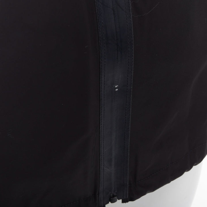 BURBERRY black nylon logo trim hooded windbreaker jacket IT34 XXS
