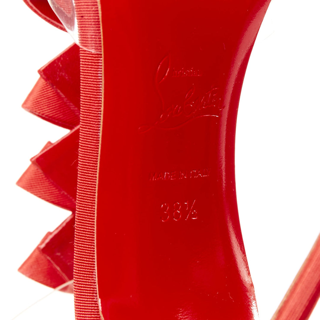 CHRISTIAN LOUBOUTIN 20th Anniversary Bow Bow 100 PVC red grosgrain heels EU38.5
