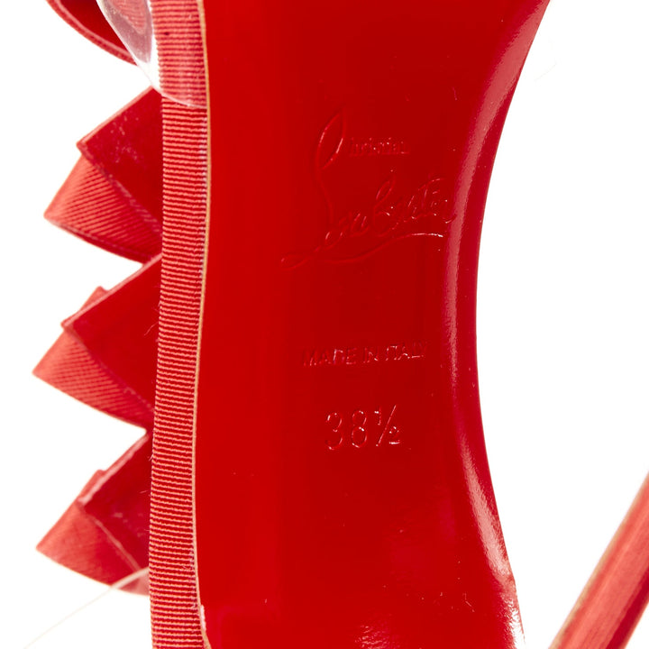 CHRISTIAN LOUBOUTIN 20th Anniversary Bow Bow 100 PVC red grosgrain heels EU38.5