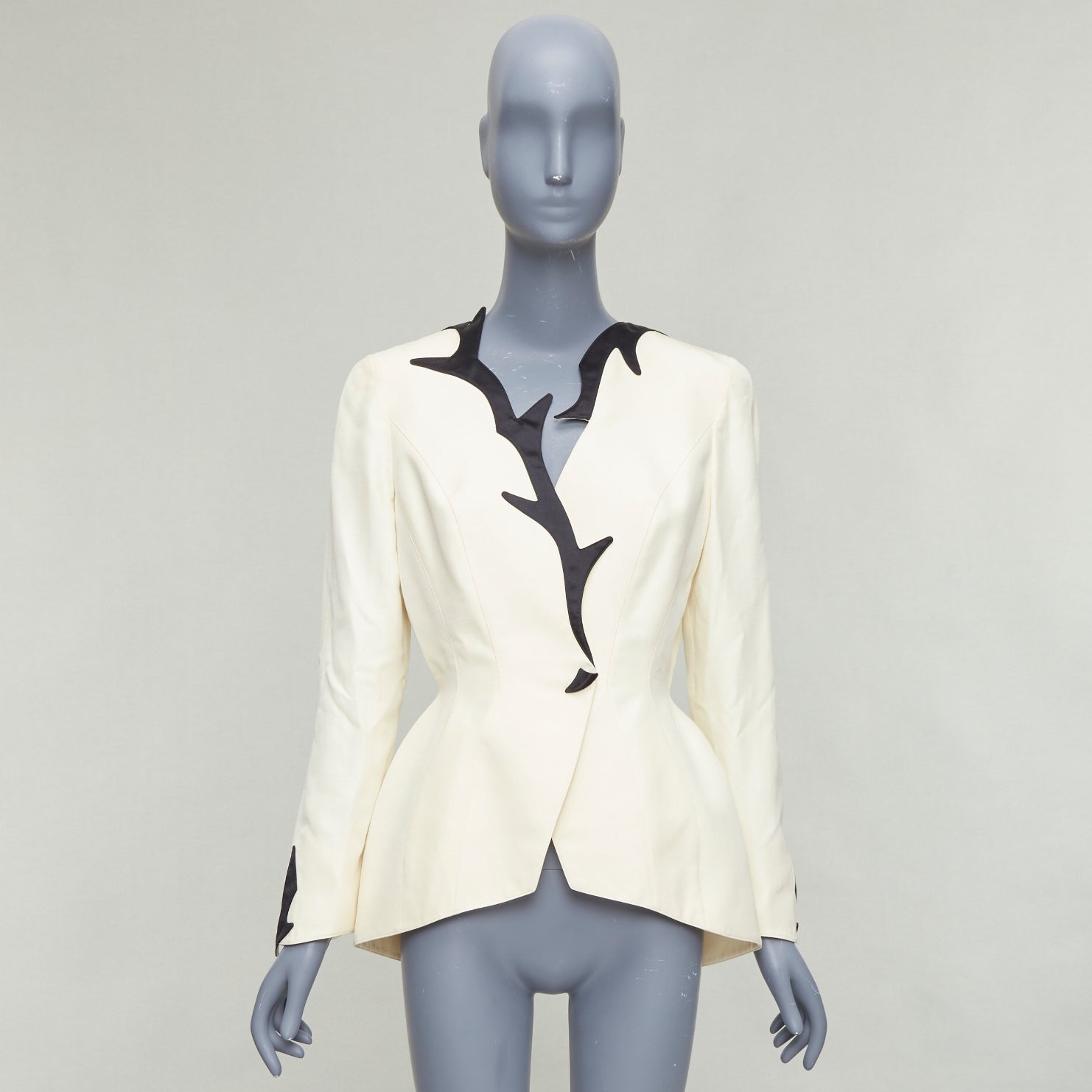 Thierry Mugler ペプラムジャケット ワンピース Thierry Mugler - Cream Women Work Top | JHROP Preloved Luxury