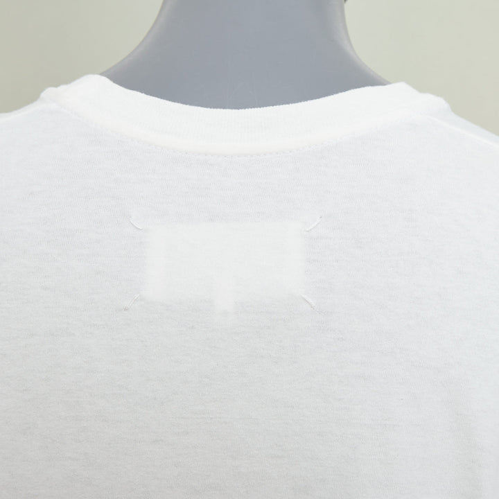 MAISON MARGIELA 2022 Numeric Logo Distortion Print casual white cotton tshirt S