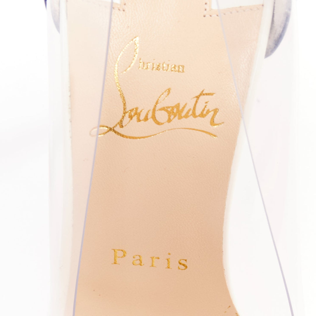 CHRISTIAN LOUBOUTIN Debout 100 Corazon Tri Color patent PVC point pumps EU37.5