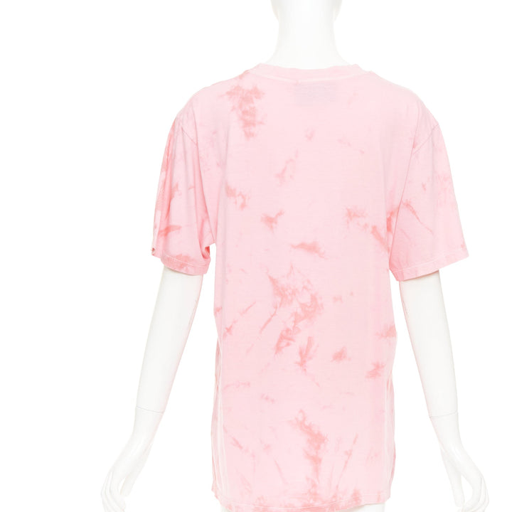GUCCI 2017 pink tie-dye embroidered Koi fish oversized  t-shirt S