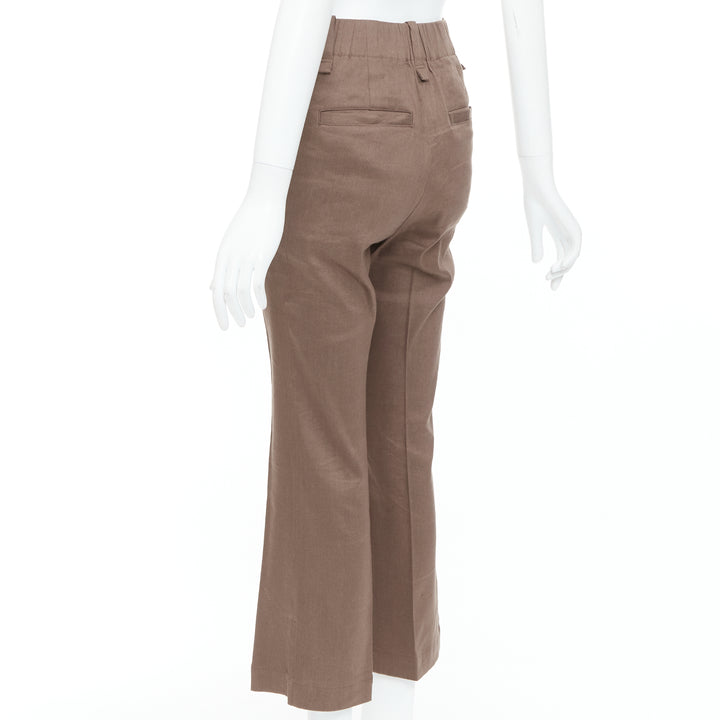 ISSEY MIYAKE brown linen blend high waist pants JP1 S