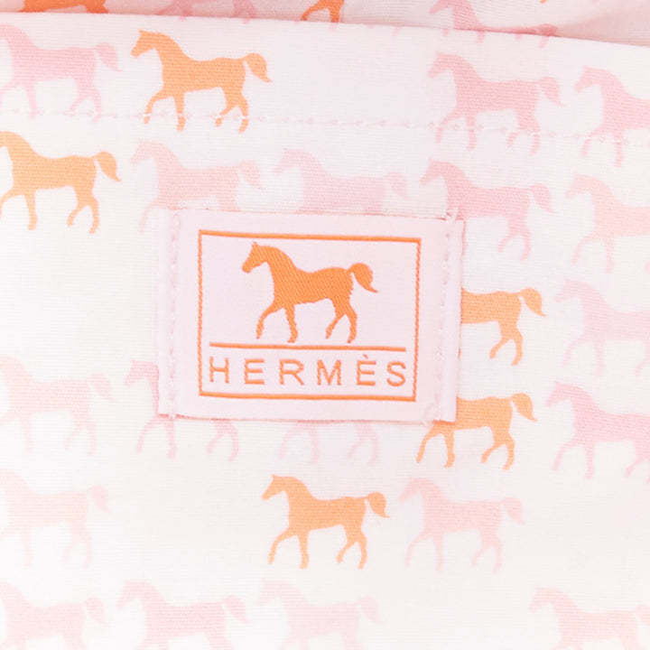 HERMES Cavalcolor pink white cotton wool felt horse backpack