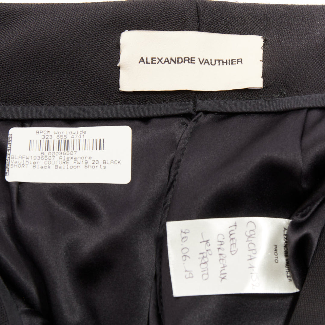 ALEXANDRE VAUTHIER COUTURE AW2019 Runway black darted pocket balloon shorts