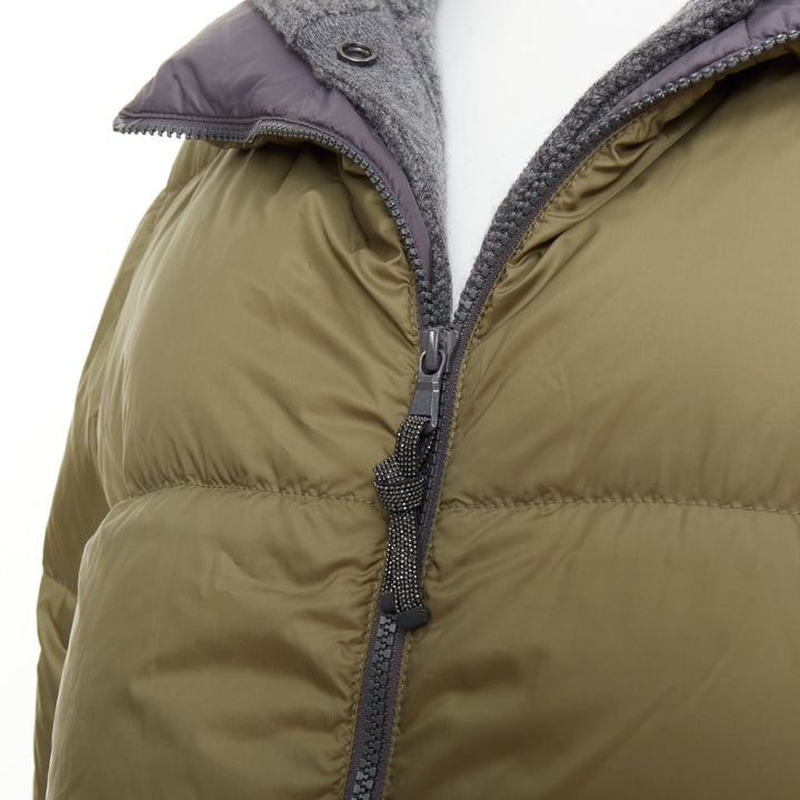 BRUNELLO CUCINELLI 2 in 1 taffeta cashmere insert down puffer jacket IT38 XS