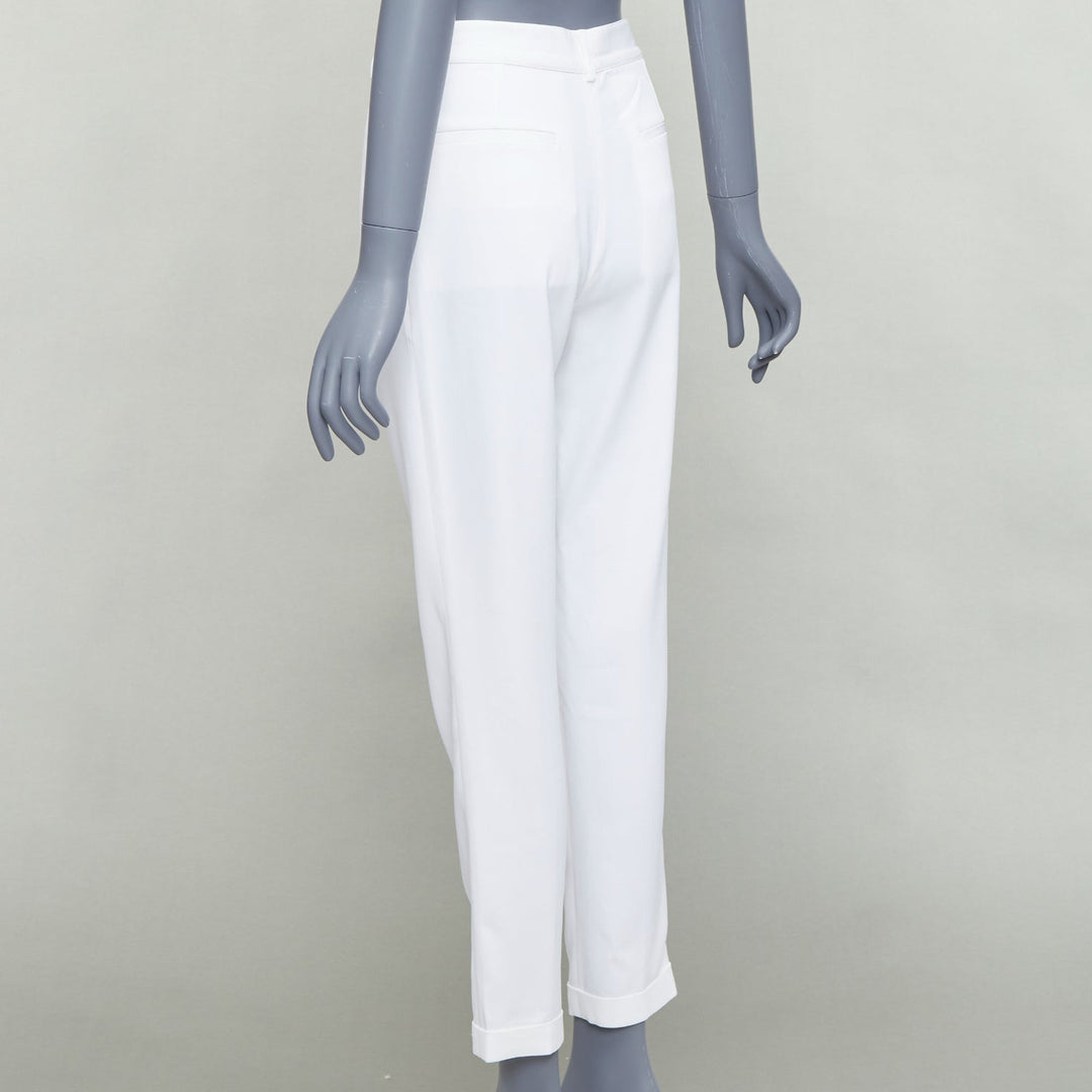 PHILOSOPHY white bronze crest buttons pleated tapered pants IT38 XS