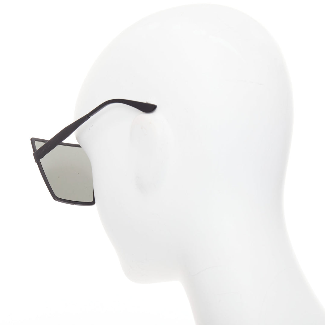 SAINT LAURENT SL182 Betty black matte surface rectangular shield sunglasses