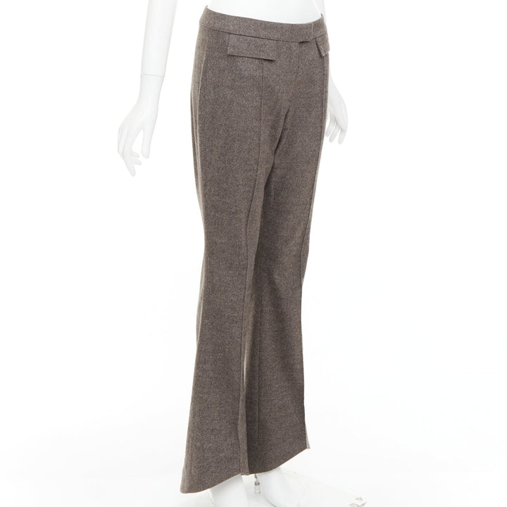 JOHN GALLIANO Vintage grey taupe wool cashmere blend flare suit pants FR40 L