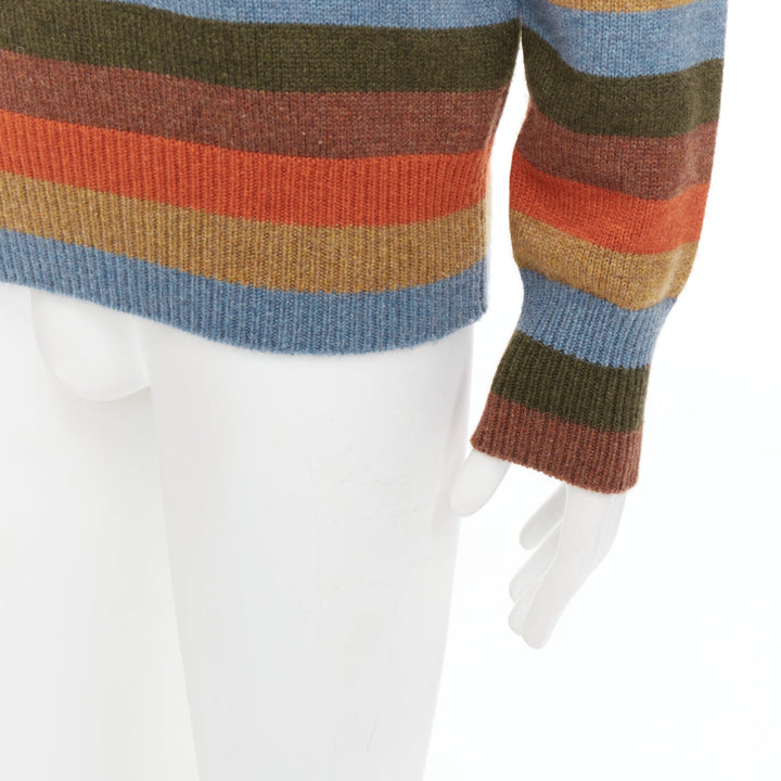 BOTTEGA VENETA cashmere blend multicolor striped pullover sweater IT48 M