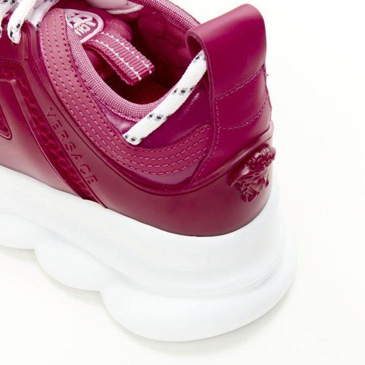 VERSACE Chain Reaction fuschia pink white chunky sneaker EU38 US8