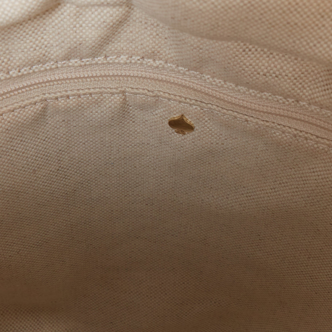KATE SPADE blue cream scaled print goat skin gold logo drawstring tote bag