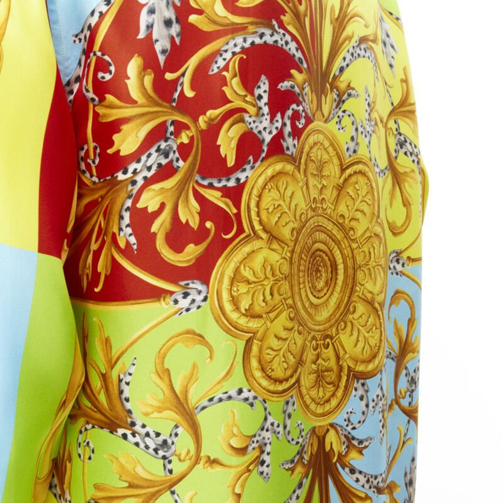 VERSACE 2020 Runway Barocco Acanthus Pop Print Limited silk shirt EU39 S