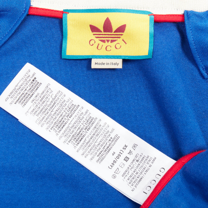 GUCCI Adidas 2022 Trefoil blue embroidery web trim logo track jacket XS