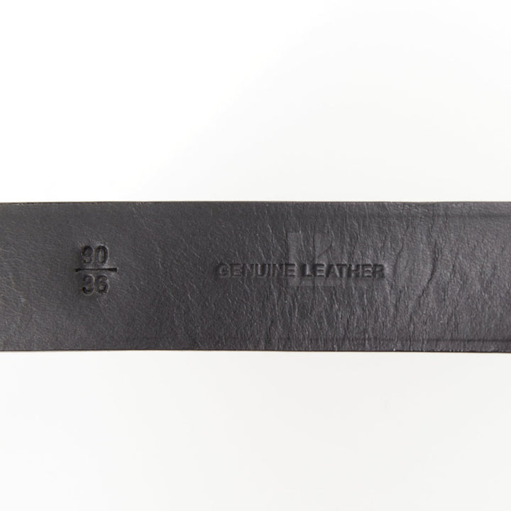 MAISON RABIH KAYROUZ gold bar plate smooth leather skinny waist belt 80cm