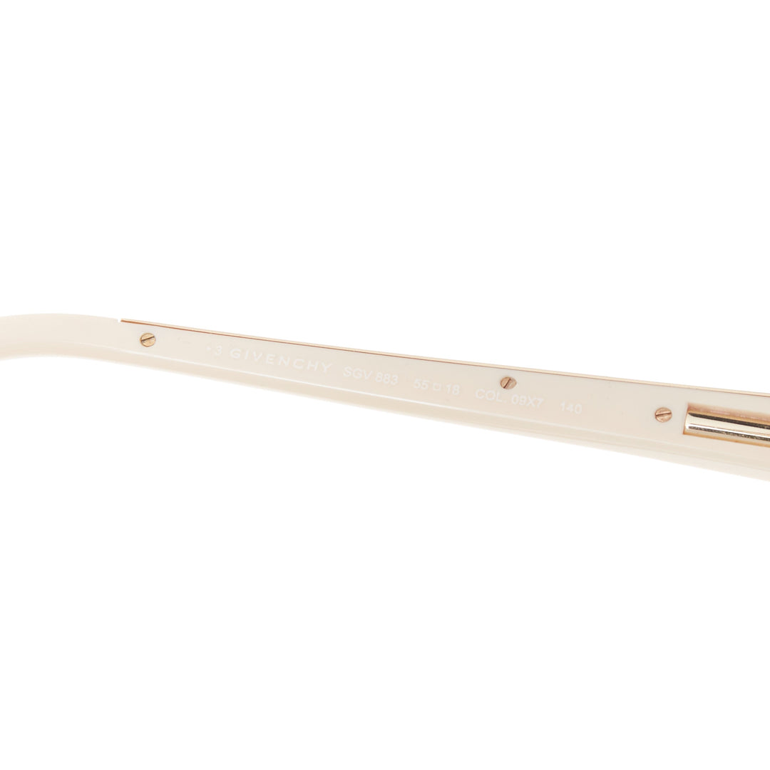 GIVENCHY SGV883 cream acetate gold top logo sunglasses