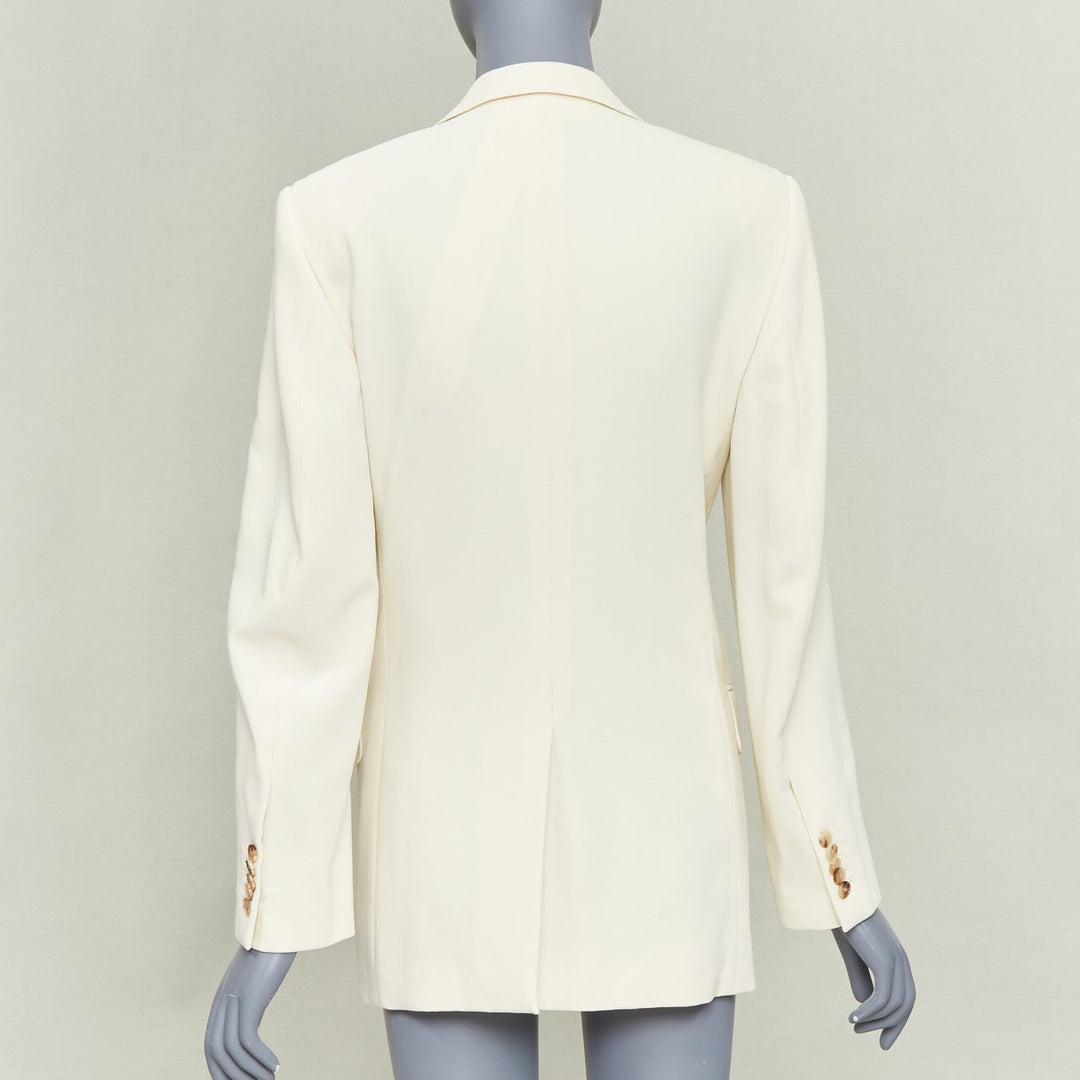 UMIT BENAN B+ off white wool blend handstitched blazer jacket IT38 XS