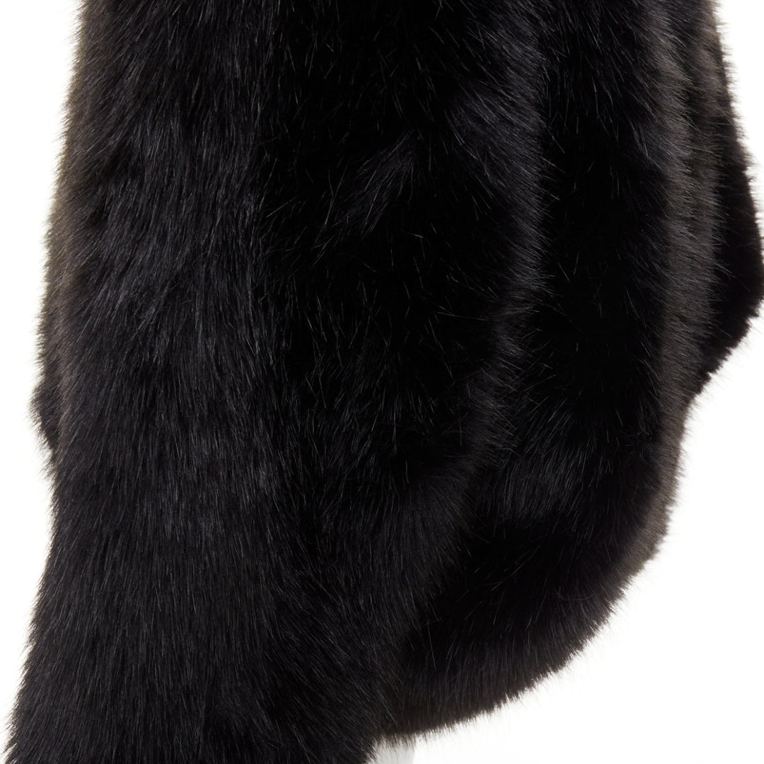 rare ALEXANDRE VAUTHIER COUTURE 2023 Runway black faux fur oversized cocoon coat