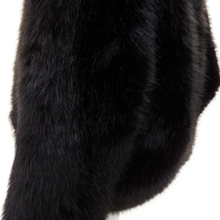 rare ALEXANDRE VAUTHIER COUTURE 2023 Runway black faux fur oversized cocoon coat
