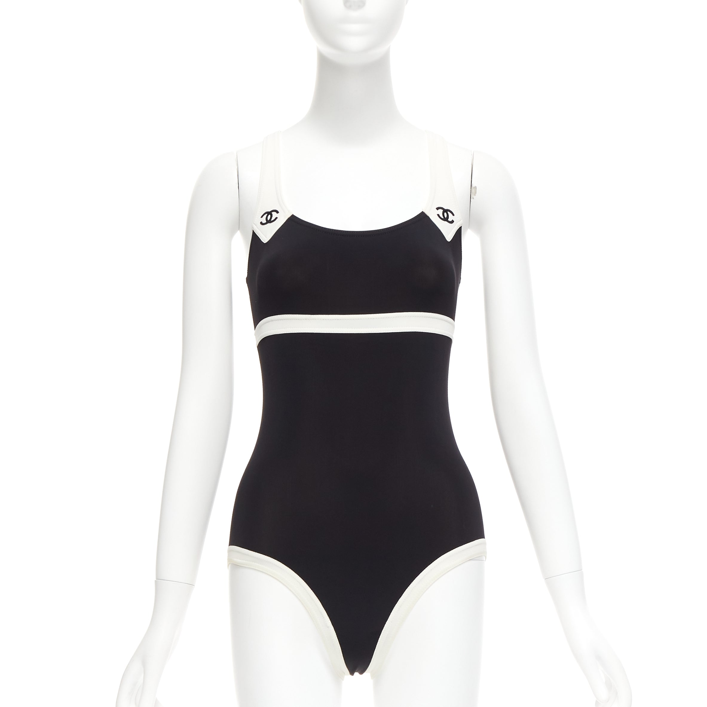 Chanel swimsuit black deals