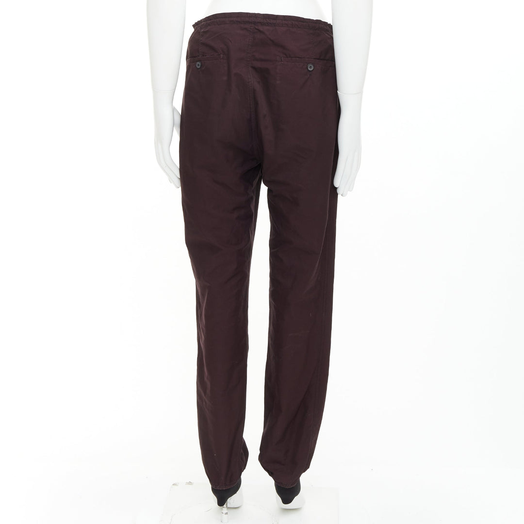 LANVIN dark purple plum drawstring waist tapered jogger pants FR46 S