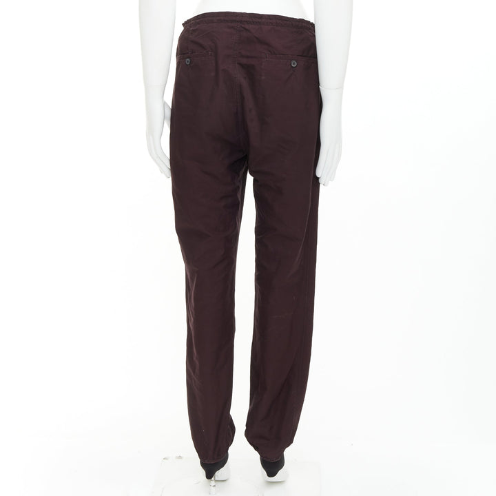 LANVIN dark purple plum drawstring waist tapered jogger pants FR46 S