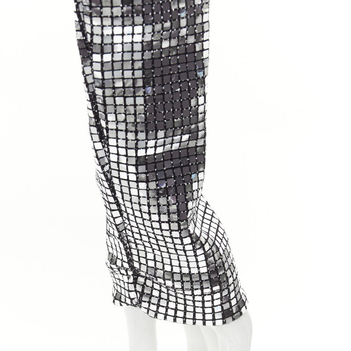 MAISON MARGIELA MM6 2023 silver disco ball sequinned stretch long sleeve top S